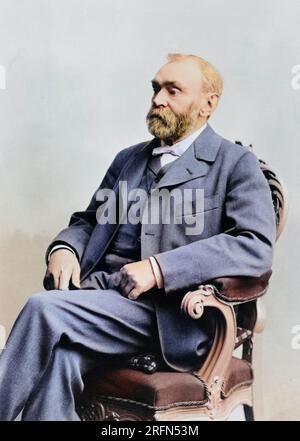 Alfred Bernhard Nobel (Stoccolma, 21 ottobre 1833 – Stoccolma, 10 dicembre 1896) è stato un chimico e inventore svedese. Nel 1867 brevettò la dinamite. Foto Stock