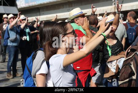 Raine le Comte, Belgio. 4 agosto 2023. L'immagine mostra il primo giorno del festival musicale "Ronquieres Festival" a Ronquieres, venerdì 4 agosto 2023. Quest'edizione del festival si svolge dal 4 al 6 agosto. BELGA PHOTO ANTHONY MALAGOLI Credit: Belga News Agency/Alamy Live News Foto Stock