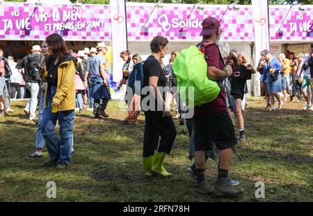 Raine le Comte, Belgio. 4 agosto 2023. L'immagine mostra il primo giorno del festival musicale "Ronquieres Festival" a Ronquieres, venerdì 4 agosto 2023. Quest'edizione del festival si svolge dal 4 al 6 agosto. BELGA PHOTO ANTHONY MALAGOLI Credit: Belga News Agency/Alamy Live News Foto Stock