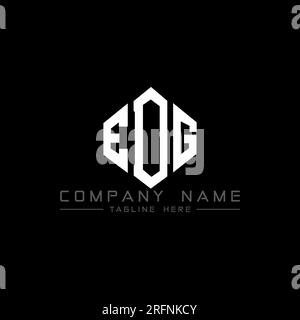 Logo EDG Letter con forma poligonale. Design con logo a forma di cubo e poligono EDG. Modello con logo vettoriale esagonale EDG in bianco e nero. Monogr. EDG Illustrazione Vettoriale