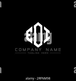Logo EDI Letter con forma poligonale. Design del logo a forma di cubo e poligono EDI. Modello con logo vettoriale esagonale EDI in bianco e nero. EDI monogr Illustrazione Vettoriale