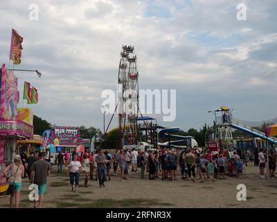 Gardner, Kansas - 3 agosto 2023: Johnson County, Kansas Fair e Carnival Foto Stock