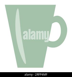 Grande tazza di ceramica verde per tè o caffè, illustrazione vettoriale Illustrazione Vettoriale