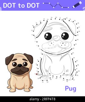 Numeri gioco da punto a punto. Gioco per bambini. Carino Illustrazione Vettoriale