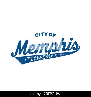 Memphis, Tennessee. Design tipografico Memphis. Vettore e illustrazione. Illustrazione Vettoriale