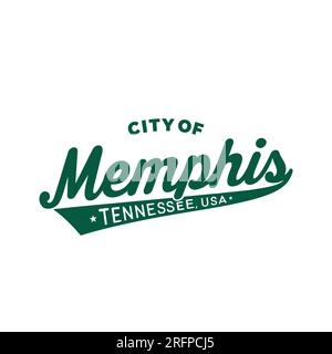 Memphis, Tennessee. Design tipografico Memphis. Vettore e illustrazione. Illustrazione Vettoriale