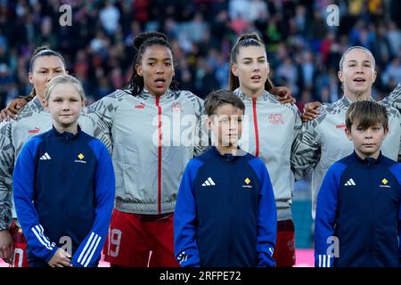 Auckland, nuova Zelanda. 5 agosto 2023. Coppa del mondo femminile FIFA 2023 Round of 16 - Svizzera contro Spagna. DAT do/Alamy Live News. Foto Stock