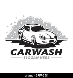 Concetto di design del logo Car Wash. Illustrazione vettoriale. Illustrazione Vettoriale
