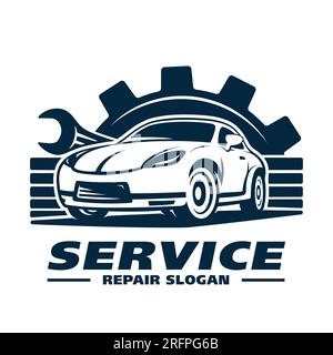 Modello di progettazione del servizio auto. Vettore e illustrazione. Illustrazione Vettoriale