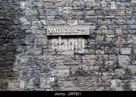 Dublin, Ireland - July 23rd 2023: Vathouse sign on wall at Guinness Storehouse, interactive experience and museum of the history of Guinness Stock Photo