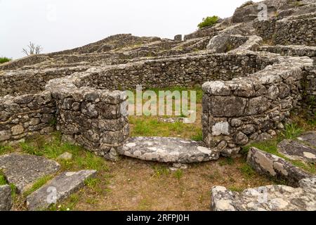 Sito archeologico di Castro de Santa Trega, insediamento culturale Castro, A Guarda, provincia di Pontevedra, Galizia, Spagna Foto Stock