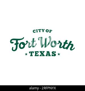Design delle lettere della città di Fort Worth. Design tipografico di Fort Worth. Vettore e illustrazione. Illustrazione Vettoriale