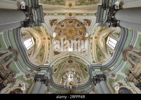 Interno della chiesa del Purgatorio, Matera, Basilicata, Italia Foto Stock