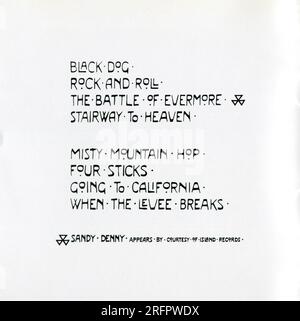 CD: LED Zeppelin – senza titolo. (WPCR-13232), Promo, rilasciato: 9 giugno 2009. Foto Stock