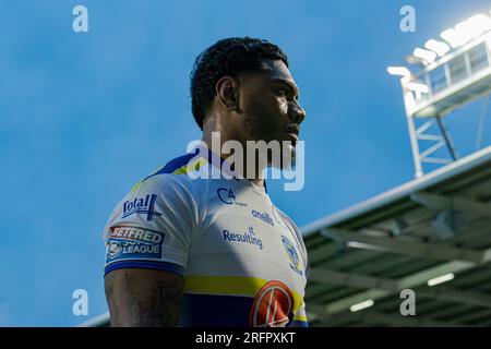 Halliwell Jones Stadium, Warrington, Inghilterra. 4 agosto 2023. Warrington Wolves contro Catalans Dragons, Betfred Super League. Credito: Mark Percy/Alamy Foto Stock