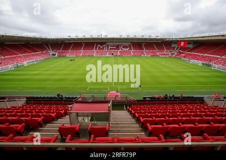 Middlesbrough, Regno Unito. 5 agosto 2023. Una vista generale all'interno del Riverside Stadium davanti alla partita del campionato Sky Bet Middlesbrough vs Millwall al Riverside Stadium, Middlesbrough, Regno Unito, 5 agosto 2023 (foto di James Heaton/News Images) a Middlesbrough, Regno Unito il 5 agosto 2023. (Foto di James Heaton/News Images/Sipa USA) credito: SIPA USA/Alamy Live News Foto Stock