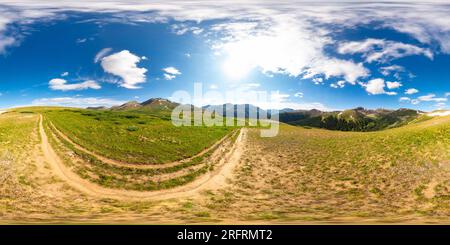 Visualizzazione panoramica a 360 gradi di 360 foto equirettangolare Independence Pass Continental divide Twin Lakes Colorado