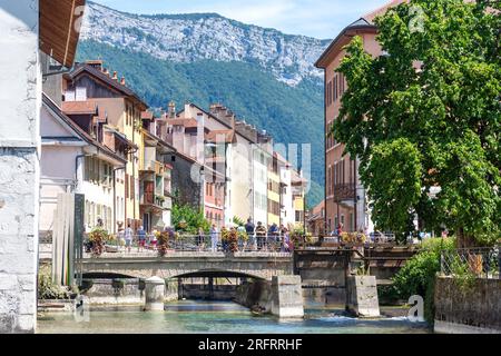 Pont Rue de la République, Vieille Ville, Annecy, alta Savoia, Alvernia-Rhône-Alpes, Francia Foto Stock