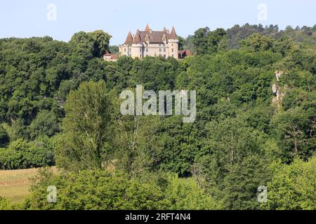 Le château de l’époque Renaissance de Marzac en Périgord, Dordogna, Francia, Europa Foto Stock