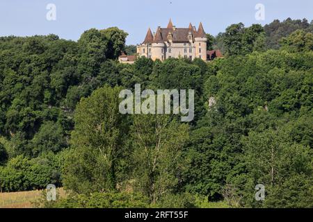 Le château de l’époque Renaissance de Marzac en Périgord, Dordogna, Francia, Europa Foto Stock