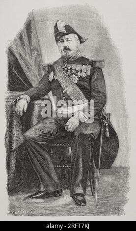 Joseph Vinoy (1803-1880). Politico e militare francese. Ritratto. Incisione di R. Cremer. "Historia de la Guerra Franco-Alemana de 1870-1871". Pubblicato a Barcellona, 1891. Foto Stock