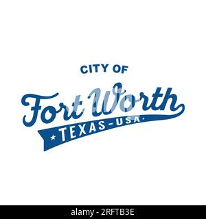 Design delle lettere della città di Fort Worth. Design tipografico di Fort Worth. Vettore e illustrazione. Illustrazione Vettoriale