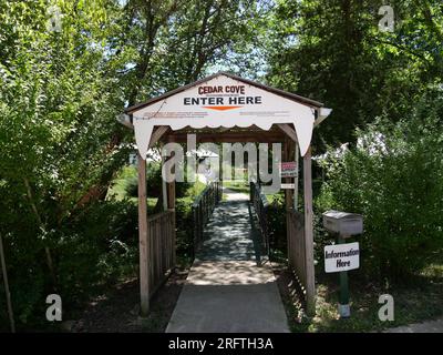 Louisburg, Kansas - 5 agosto 2023: Cedar Cove Feline Conservation & Education Center Foto Stock