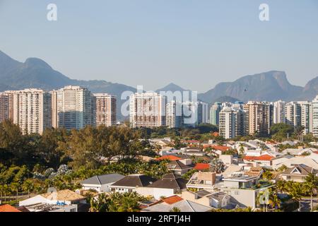 Vista da barra da Tijuca a Rio de Janeiro, Brasile. Foto Stock