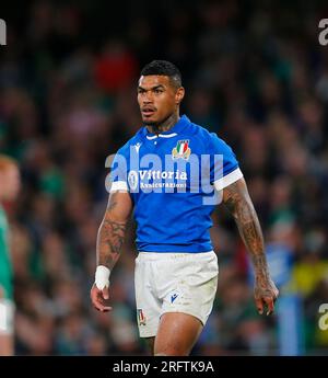 Dublino, Irlanda. 5 agosto 2023. 5 agosto 2023; Aviva Stadium, Dublino, Irlanda: Summer International Rugby, Irlanda contro Italia; Montanna Ioane of Italy Credit: Action Plus Sports Images/Alamy Live News Foto Stock