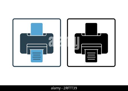 icona stampante. Icona relativa alla cancelleria. stile icona linea. Semplice progettazione vettoriale modificabile Illustrazione Vettoriale