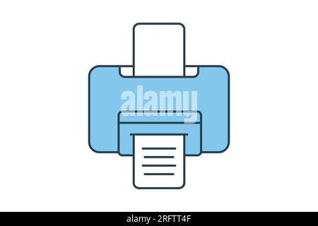 icona stampante. Icona relativa alla cancelleria. stile icona linea piatta. Semplice progettazione vettoriale modificabile Illustrazione Vettoriale