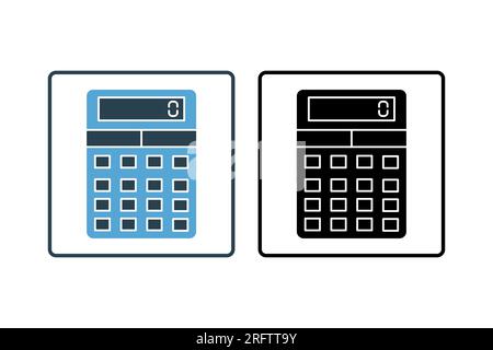 icona della calcolatrice. Icona relativa alla cancelleria. stile icona a tinta unita. Semplice progettazione vettoriale modificabile Illustrazione Vettoriale