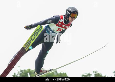 Szczyrk, Polonia. 5 agosto 2023. Finn Braun durante la gara individuale del FIS Ski Jumping Summer Grand Prixp a Wisla. (Foto di Damian Klamka/SOPA Images/Sipa USA) credito: SIPA USA/Alamy Live News Foto Stock