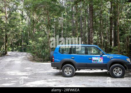 Fraser Island K'gari, veicolo a noleggio 4WD, veicoli a trazione integrale possono essere noleggiati a Fraser Island, Australia Foto Stock