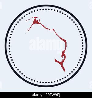Francobollo rotondo Eleuthera. Logo rotondo con mappa dell'isola e titolo. Elegante badge Eleuthera minimalista con mappa. Illustrazione vettoriale. Illustrazione Vettoriale