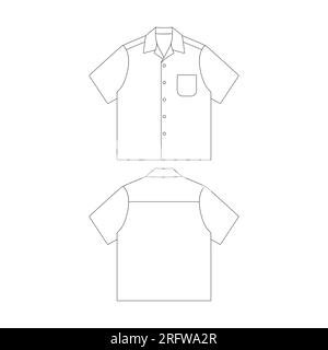 Camicia da campeggio modello con illustrazione vettoriale tascabile modello piatto per una collezione di abbigliamento Illustrazione Vettoriale