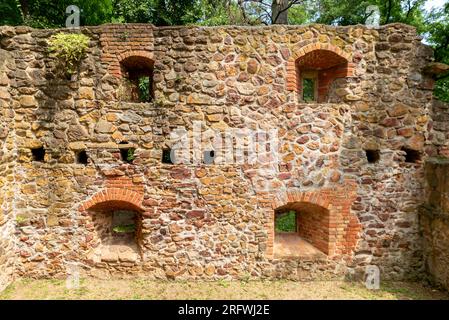 Rovine storiche vicino al villaggio di Salfold, Ungheria. Un monastero di palos rovina una popolare attrazione turistica nella regione di Badacsony vicino al lago Balaton Foto Stock