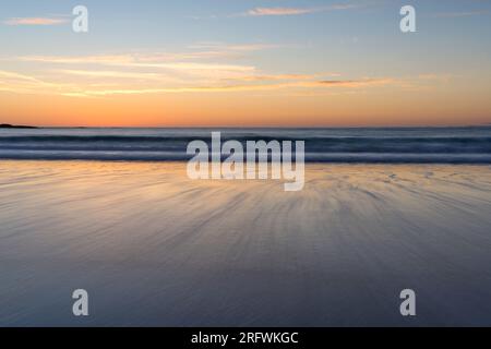 Sunset, Kiloran Bay, Colonsay, Scozia Foto Stock