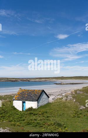 Il cottage del vecchio Kelper, Oronsay, Colonsay, Scozia Foto Stock