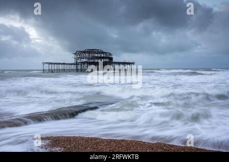 Brighton Old Pier Foto Stock