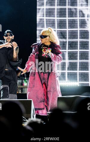 Skanderborg, Danimarca. 5 agosto 2023. La cantante e cantautrice americana Christina Aguilera esegue un concerto dal vivo durante il festival musicale danese SmukFest 2023 a Skanderborg. (Foto: Gonzales Photo/Alamy Live News Foto Stock