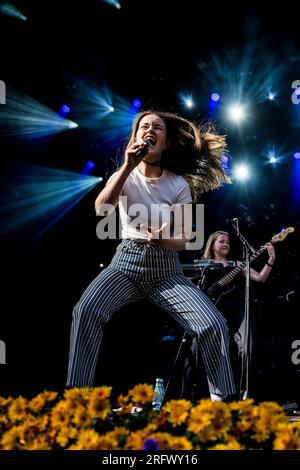 Skanderborg, Danimarca. 5 agosto 2023. Il cantautore norvegese Sigrid esegue un concerto dal vivo durante il festival musicale danese SmukFest 2023 a Skanderborg. (Foto: Gonzales Photo/Alamy Live News Foto Stock