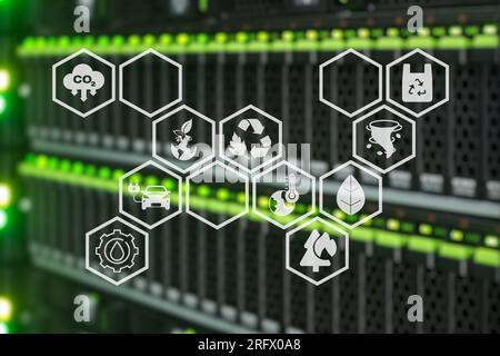 Concetto di gestione dell'ecosistema. Il complesso processo di pianificazione, organizzazione e controllo delle risorse per soddisfare le esigenze dei clienti. Il flusso efficiente. Foto Stock