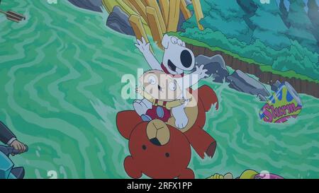 Los Angeles, California, USA 5 agosto 2023 Una visione generale di Atmosphere of Animation Characters Street Art Mural il 5 agosto 2023 a Los Angeles, California, USA. Foto di Barry King/Alamy Stock Photo Foto Stock