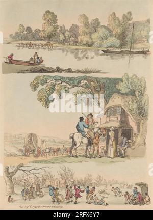 Set di sedici: Schemi di figure e paesaggi tra il 1790 e il 1792 di Thomas Rowlandson Foto Stock