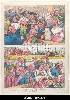 Comedy in the Country, Tragedy in London 29 maggio 1807 di Thomas Rowlandson Foto Stock