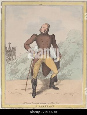 A Portrait (Lord Petersham) 10 gennaio 1812 di Thomas Rowlandson Foto Stock