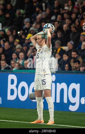 Melbourne, Aus. 29 luglio 2023. Melbourne, Australia, 6 agosto 2023: Megan Rapinoe degli Stati Uniti durante il turno di Coppa del mondo femminile 2023 tra Svezia e Stati Uniti al Melbourne Rectangular Stadium (AAMI Park) di Melbourne, Australia. Punteggio finale: Svezia 0 (5) - USA 0 (4). (Patricia Pérez Ferraro/SPP) credito: SPP Sport Press Photo. /Alamy Live News Foto Stock