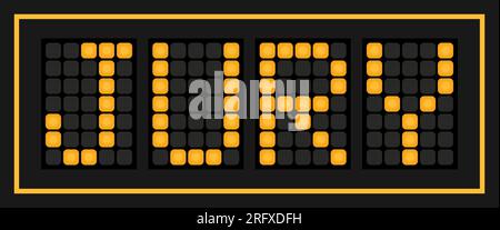 Banner a LED di colore arancione in Word jury su sfondo nero Illustrazione Vettoriale
