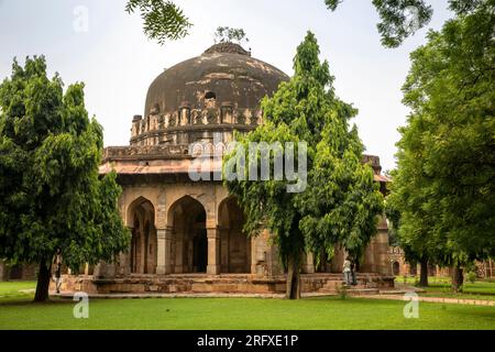 India, Delhi, Lodhi Gardens, Tomba di Sikndar Lodi. padiglione centrale Foto Stock